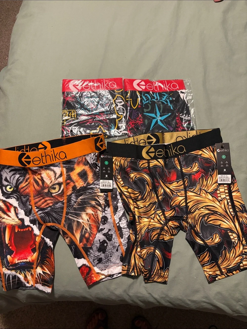 ethika Boy’ Graphic Boxer Briefs - Youth Large Four Pairs Total
